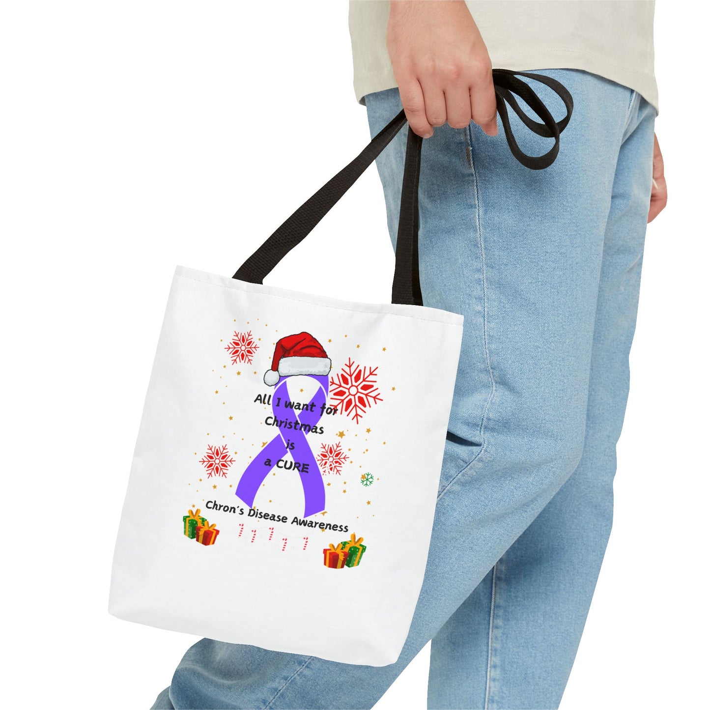 Chron's Disease Awareness All I Want for Christmas Tote Bag