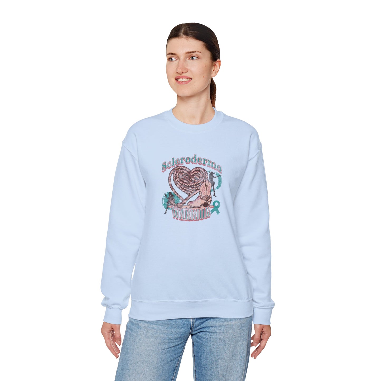 Scleroderma Warrior Valentine western themed Unisex Crewneck Sweatshirt