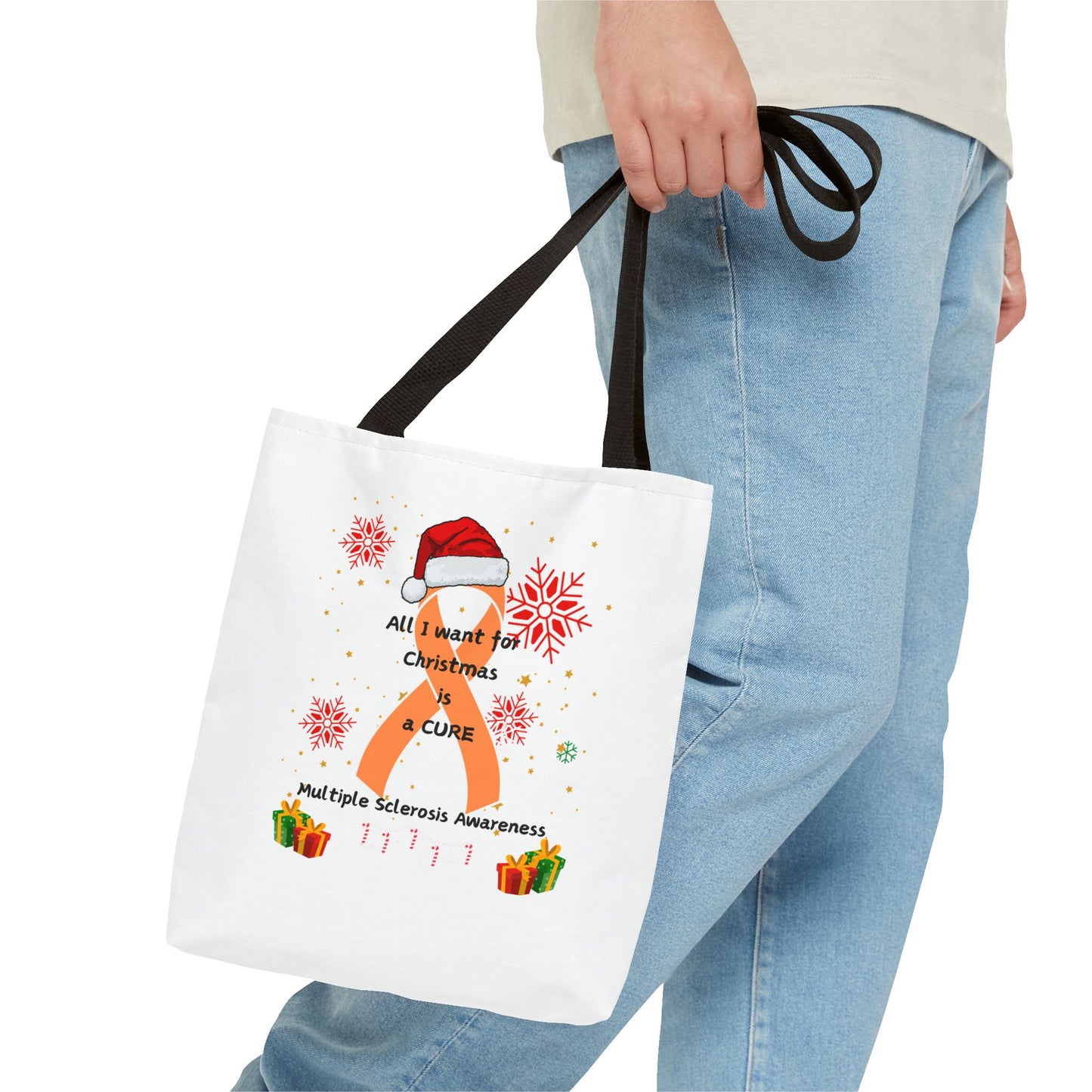 Multiple Sclerosis Awareness All I Want for Christmas is a Cure Tote Bag