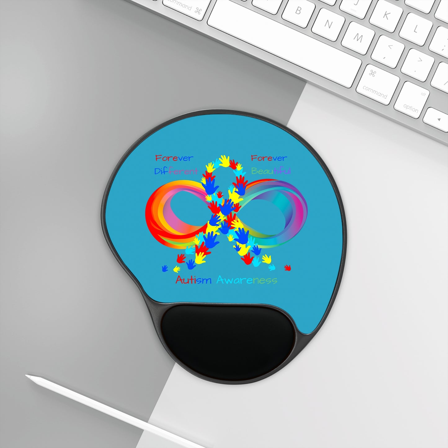 Autism Awareness Carpal Tunnel Ergonomic Mouse Pad With Wrist Rest