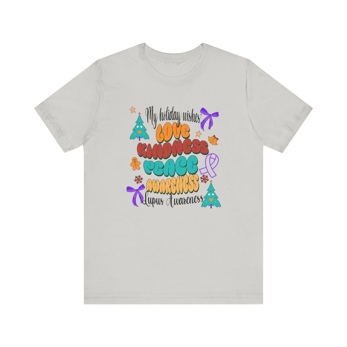 Lupus Awareness Holiday Wishes Unisex Jersey Short Sleeve Tee