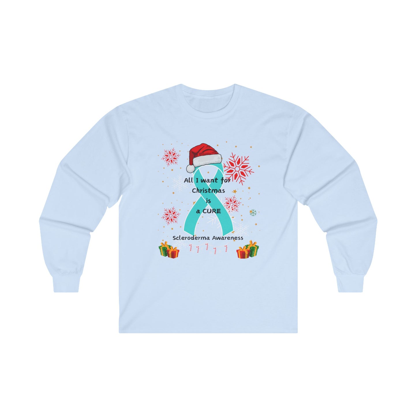 Scleroderma Awareness Unisex Ultra Cotton Long Sleeve Tee- All I Want for Christmas is a Cure