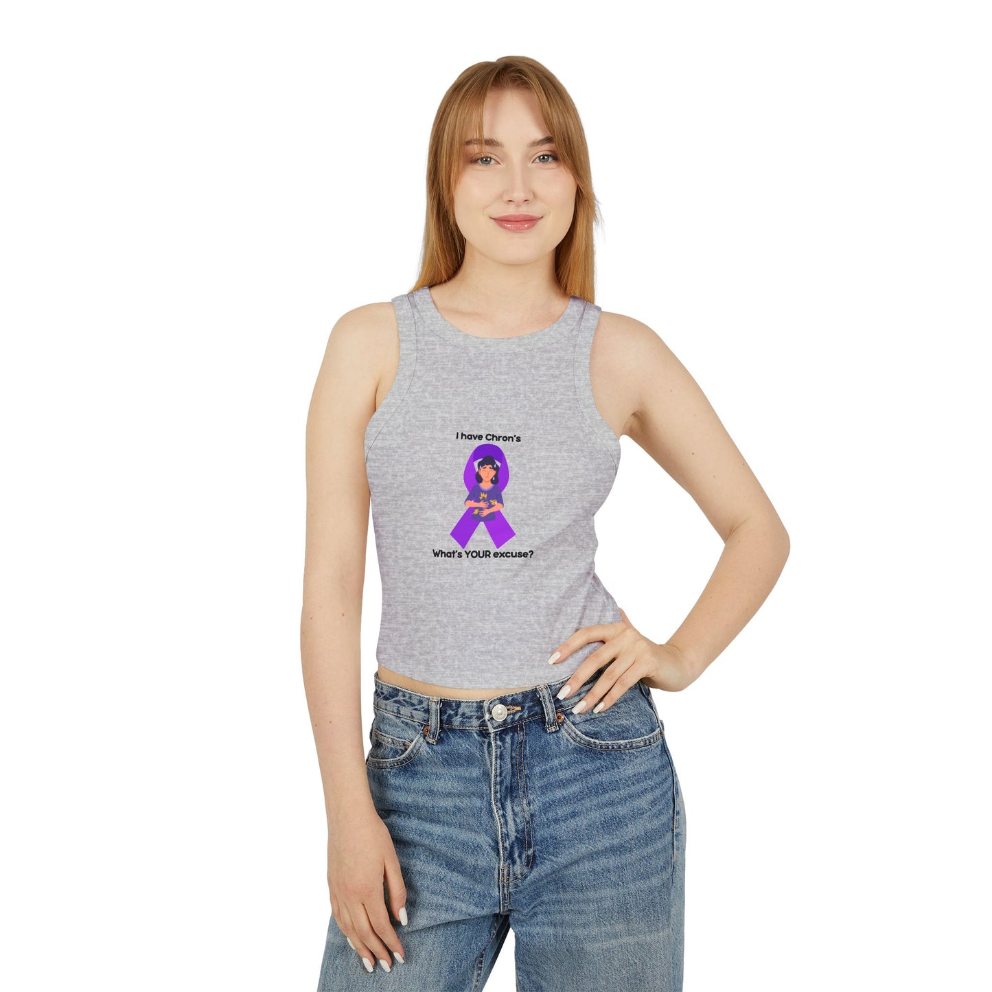 Chron's Disease Awareness Women's Micro Rib Racer Tank Top