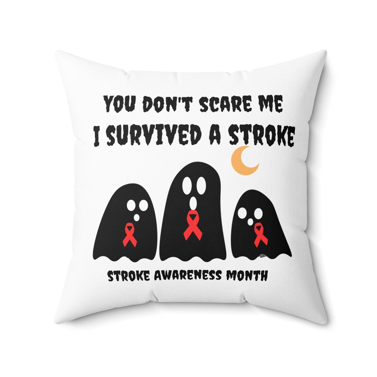 Stroke Awareness Halloween Spun Polyester Square Pillow