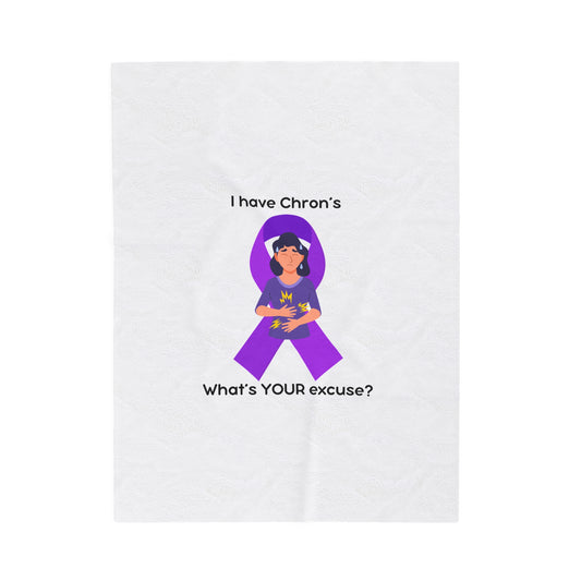 Chron's Disease Awareness Velveteen Plush Blanket