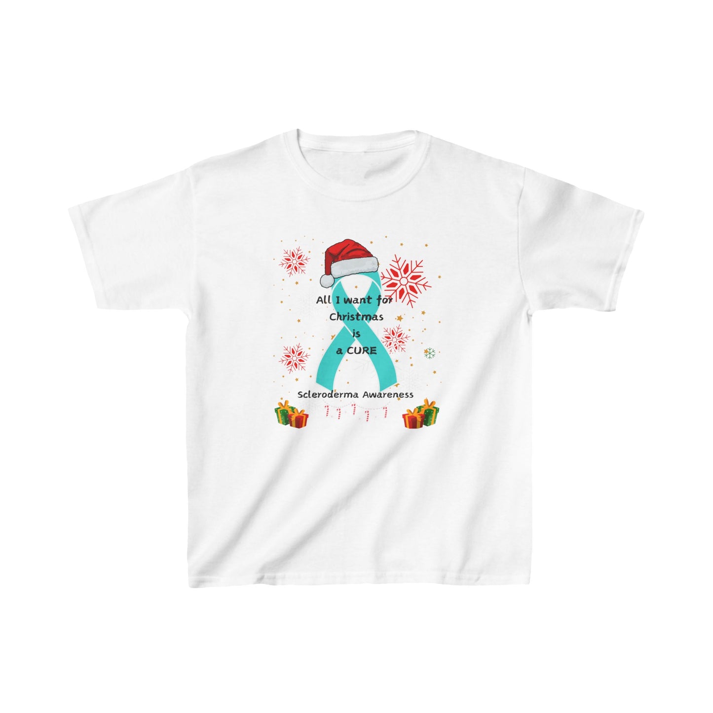 Scleroderma Awareness Kids Heavy Cotton™ Tee All I Want for Christmas is a Cure