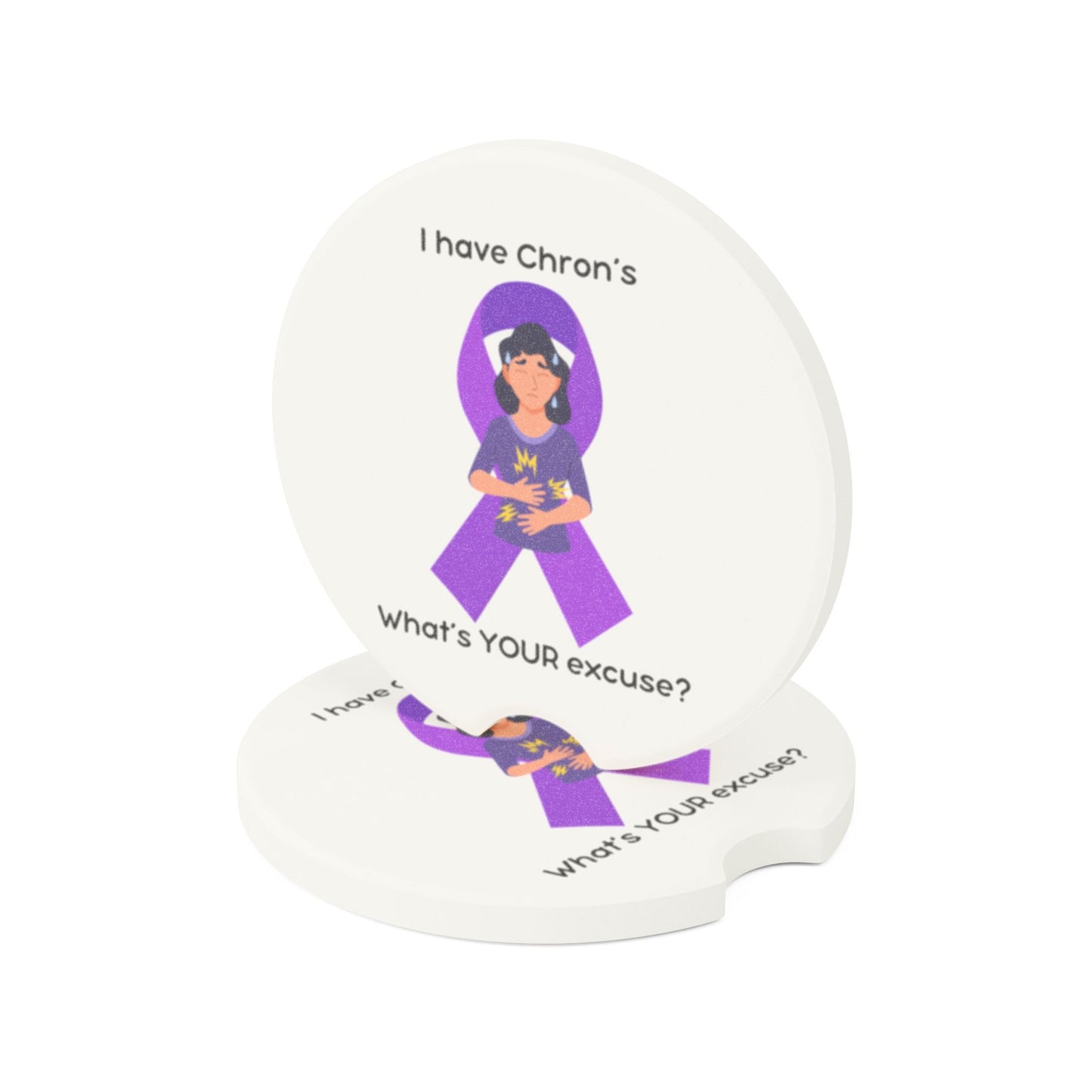 Chron's Disease Awareness Soapstone Car Coaster