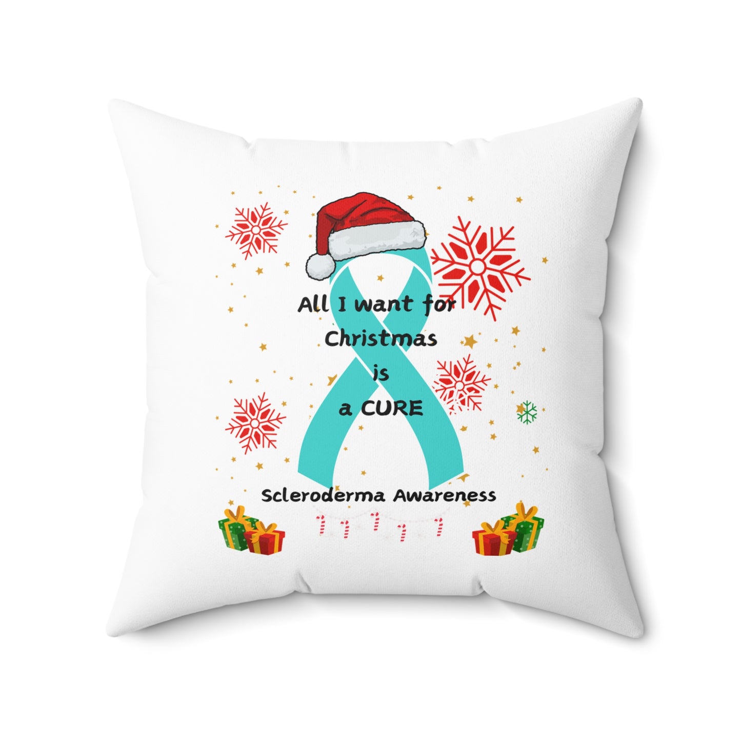 Scleroderma Awareness Holiday Home Decor Square Throw Pillow