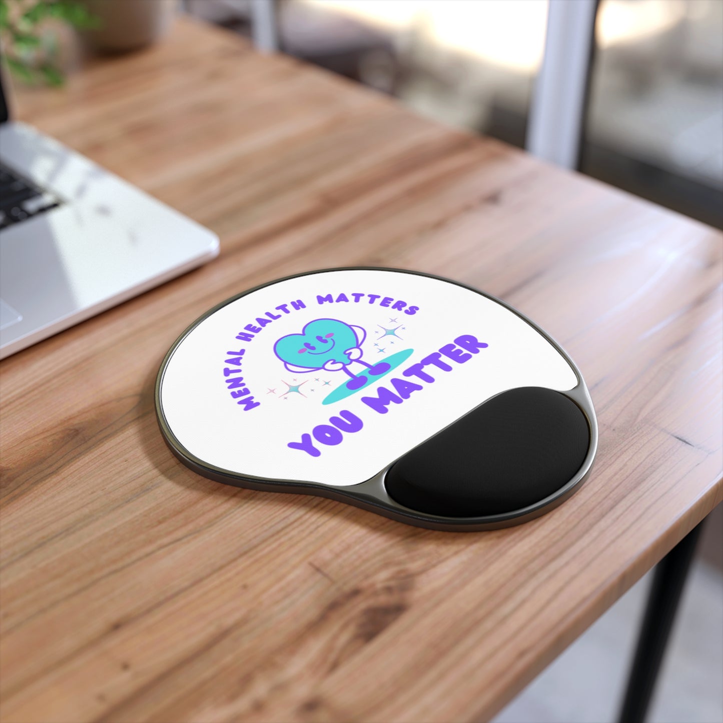 Mental Health Awareness Mouse Pad With Wrist Rest